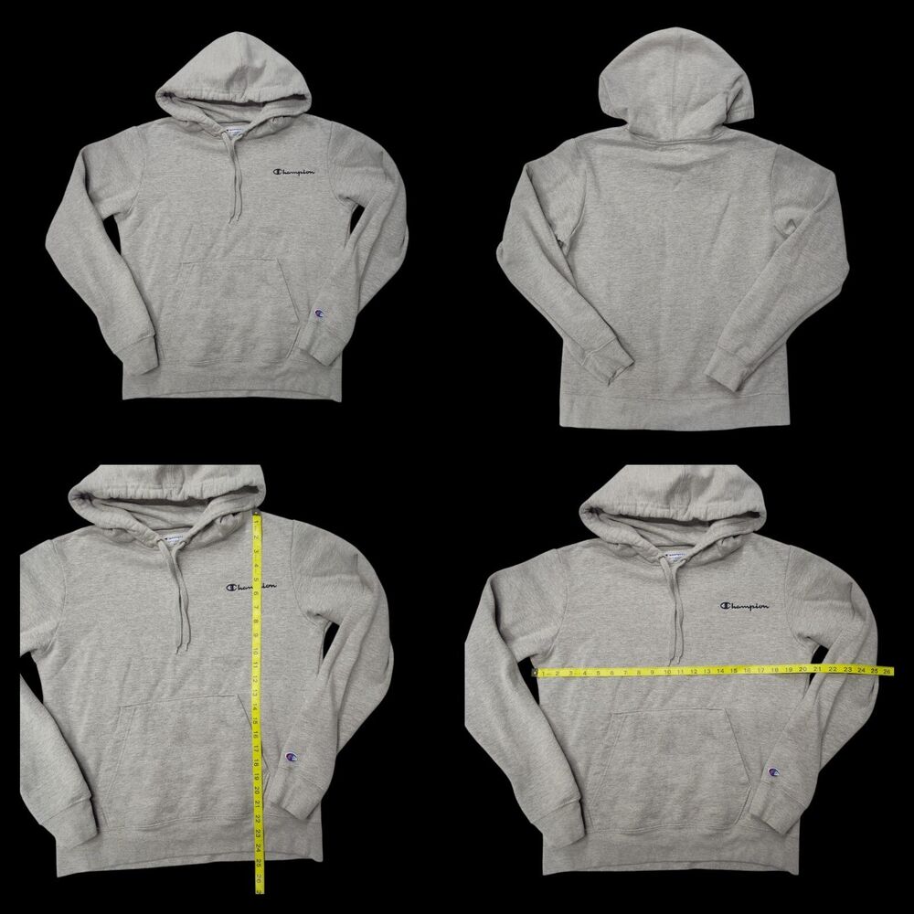 Champion Grey Hoodie Sweatshirt Pullover Size Small